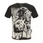 philipp plein t-shirt for hommes casual big lion noir